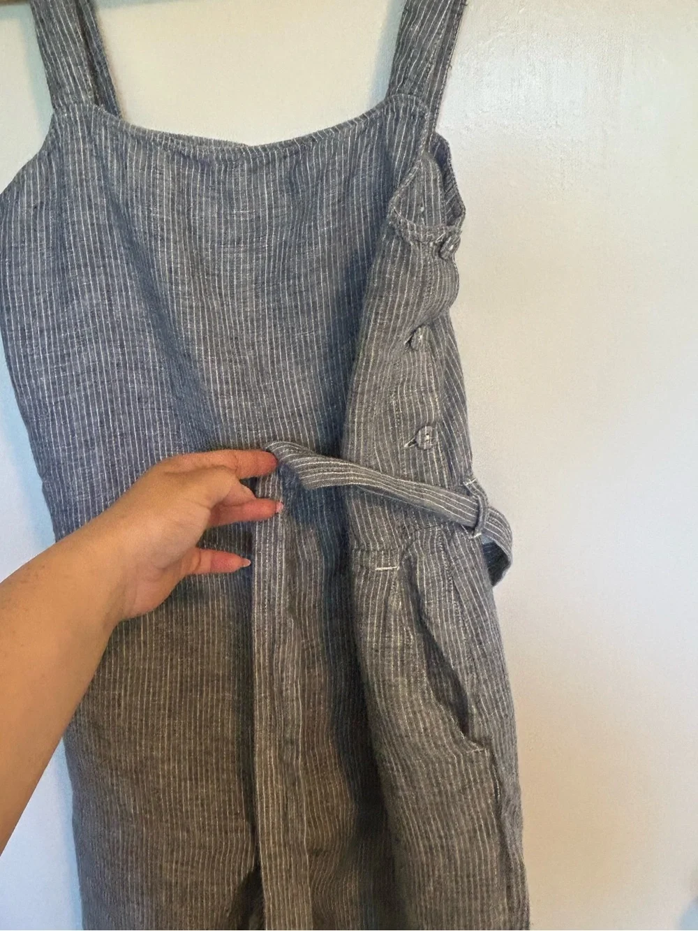 Everlane The Linen Side Button jumpsuit